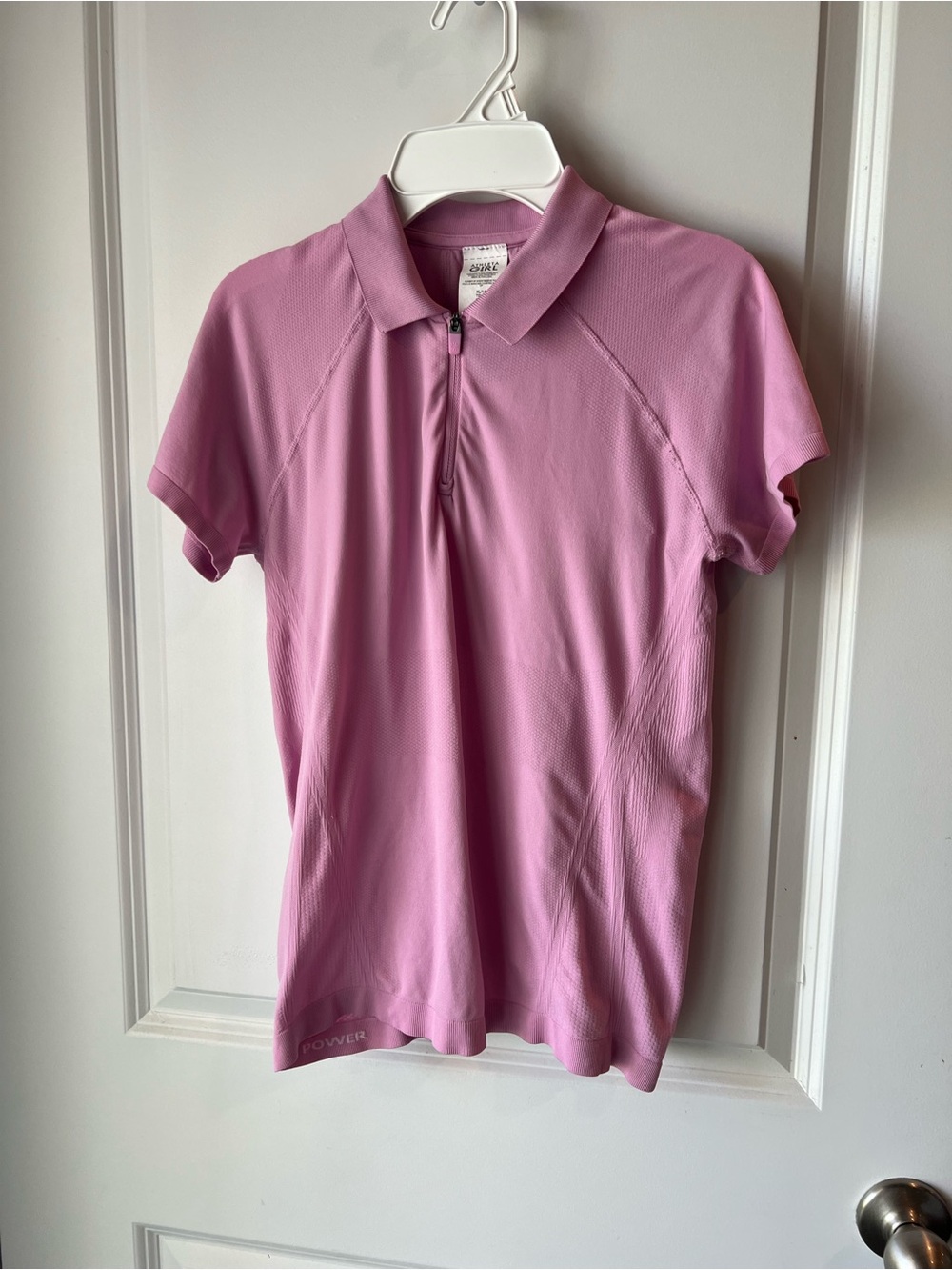 Athleta Girl Light Pink Power Up Short Sleeve Polo Top. XL/ 14